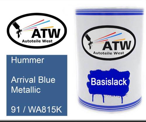 Hummer, Arrival Blue Metallic, 91 / WA815K: 500ml Lackdose, von ATW Autoteile West.